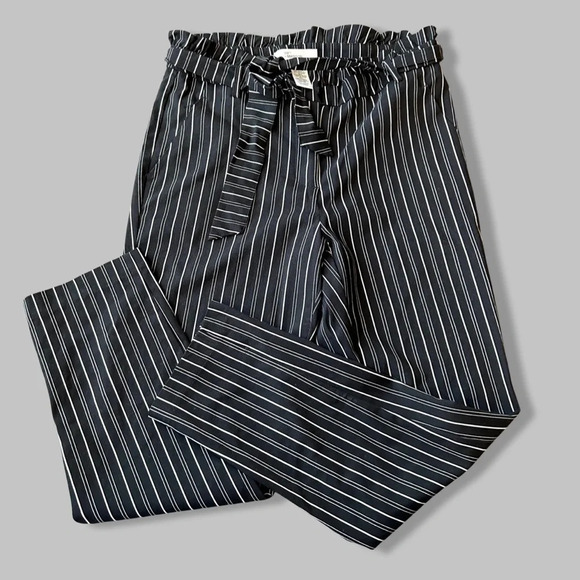 89th & Madison Pants - 89th Madison Pinstriped  Stretch Paperbag Waist Pants